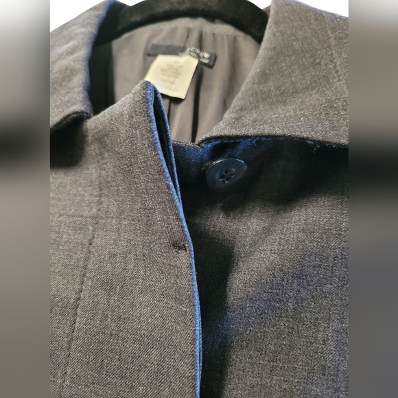 J. Crew Size 10 Military Wool Short Blazer Jacket Charcoal Made in Hungary - Picture 9 of 11